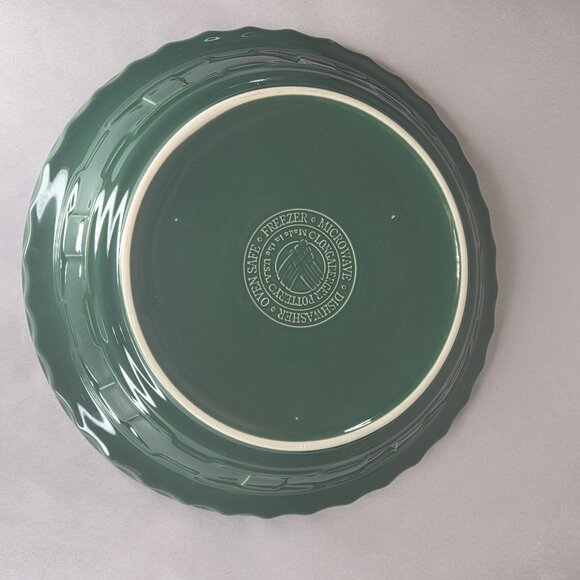 Longaberger Pottery Grandma Bonnie's Pie Plate Ivy Green - Picture 3 of 3